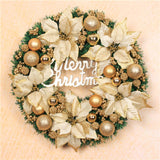 Maxbell Christmas Door Wreath Green Leaves Wreaths Ball Ornament for Holiday Aureate
