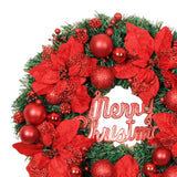 Maxbell Christmas Door Wreath Green Leaves Wreaths Ball Ornament for Holiday Red