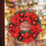 Maxbell Christmas Door Wreath Green Leaves Wreaths Ball Ornament for Holiday Red
