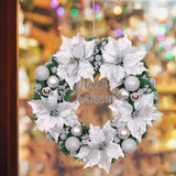 Maxbell Christmas Door Wreath Green Leaves Wreaths Ball Ornament for Holiday Argent