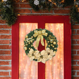 Maxbell Artificial Christmas Wreath Flower Wreath Xmas Wreath for Door Wall Decor Aureate