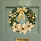 Maxbell Artificial Christmas Wreath Flower Wreath Xmas Wreath for Door Wall Decor Aureate