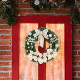 Maxbell Artificial Christmas Wreath Flower Wreath Xmas Wreath for Door Wall Decor White