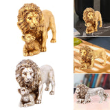 Maxbell Lion Statue Home Decoration Art Decor Craft for Desktop Housewarming Cabinet Aureate