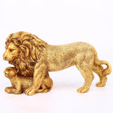 Maxbell Lion Statue Home Decoration Art Decor Craft for Desktop Housewarming Cabinet Aureate