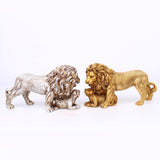 Maxbell Lion Statue Home Decoration Art Decor Craft for Desktop Housewarming Cabinet Aureate