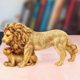 Maxbell Lion Statue Home Decoration Art Decor Craft for Desktop Housewarming Cabinet Aureate