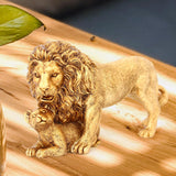 Maxbell Lion Statue Home Decoration Art Decor Craft for Desktop Housewarming Cabinet Aureate