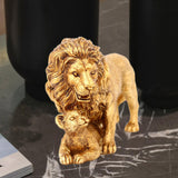 Maxbell Lion Statue Home Decoration Art Decor Craft for Desktop Housewarming Cabinet Aureate