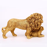 Maxbell Lion Statue Home Decoration Art Decor Craft for Desktop Housewarming Cabinet Aureate