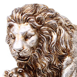 Maxbell Lion Statue Home Decoration Art Decor Craft for Desktop Housewarming Cabinet Argent