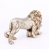 Maxbell Lion Statue Home Decoration Art Decor Craft for Desktop Housewarming Cabinet Argent