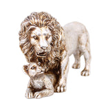 Maxbell Lion Statue Home Decoration Art Decor Craft for Desktop Housewarming Cabinet Argent