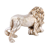 Maxbell Lion Statue Home Decoration Art Decor Craft for Desktop Housewarming Cabinet Argent