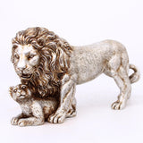 Maxbell Lion Statue Home Decoration Art Decor Craft for Desktop Housewarming Cabinet Argent