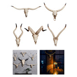 Maxbell Resin Long Horned RAM Decor Skull Wall Mount Skull Decor for Home Office A 77.5x32x12cm