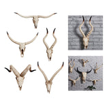 Maxbell Resin Long Horned RAM Decor Skull Wall Mount Skull Decor for Home Office A 77.5x32x12cm