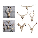 Maxbell Resin Long Horned RAM Decor Skull Wall Mount Skull Decor for Home Office A 77.5x32x12cm