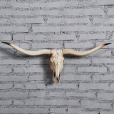 Maxbell Resin Long Horned RAM Decor Skull Wall Mount Skull Decor for Home Office A 77.5x32x12cm