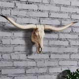 Maxbell Resin Long Horned RAM Decor Skull Wall Mount Skull Decor for Home Office A 77.5x32x12cm