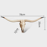 Maxbell Resin Long Horned RAM Decor Skull Wall Mount Skull Decor for Home Office A 77.5x32x12cm