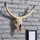 Maxbell Resin Long Horned RAM Decor Skull Wall Mount Skull Decor for Home Office B 50x45x9.5cm