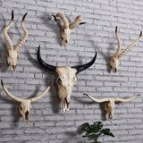 Maxbell Resin Long Horned RAM Decor Skull Wall Mount Skull Decor for Home Office C 56.5x21.5x13cm