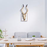 Maxbell Resin Long Horned RAM Decor Skull Wall Mount Skull Decor for Home Office C 56.5x21.5x13cm