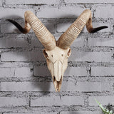 Maxbell Resin Long Horned RAM Decor Skull Wall Mount Skull Decor for Home Office D 42x34x16cm