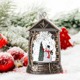 Maxbell Retro Christmas Lantern Ornament Outdoor Indoor Wedding Props Christmas Tree Snowman
