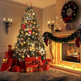 Maxbell Traditional Christmas Tree with Metal Stand for Office Scene Decoration 2.1M