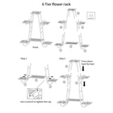 Maxbell 3 Layer Plant Stand Metal Display Holder Outdoor Decoration for Planter Rack