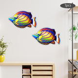 Maxbell fish Decor Statue Wall Decoration for Bathroom Balcony Office Red