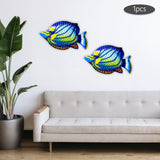 Maxbell fish Decor Statue Wall Decoration for Bathroom Balcony Office Blue