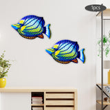 Maxbell fish Decor Statue Wall Decoration for Bathroom Balcony Office Blue