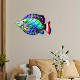 Maxbell fish Decor Statue Wall Decoration for Bathroom Balcony Office Violet