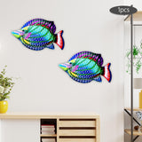 Maxbell fish Decor Statue Wall Decoration for Bathroom Balcony Office Violet