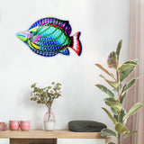 Maxbell fish Decor Statue Wall Decoration for Bathroom Balcony Office Violet