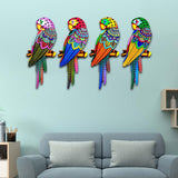 Maxbell bird Wall Art Decor Sculpture Hanging Decor for Indoor Outdoor Fence Purple head to left