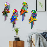 Maxbell bird Wall Art Decor Sculpture Hanging Decor for Indoor Outdoor Fence Purple head to left