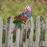 Maxbell bird Wall Art Decor Sculpture Hanging Decor for Indoor Outdoor Fence Purple head to left