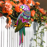 Maxbell bird Wall Art Decor Sculpture Hanging Decor for Indoor Outdoor Fence Purple head to left