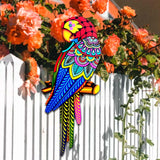 Maxbell bird Wall Art Decor Sculpture Hanging Decor for Indoor Outdoor Fence Red head to left