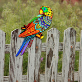 Maxbell bird Wall Art Decor Sculpture Hanging Decor for Indoor Outdoor Fence yellow to left