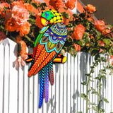 Maxbell bird Wall Art Decor Sculpture Hanging Decor for Indoor Outdoor Fence yellow to left