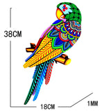 Maxbell bird Wall Art Decor Sculpture Hanging Decor for Indoor Outdoor Fence Green head to left