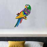 Maxbell bird Wall Art Decor Sculpture Hanging Decor for Indoor Outdoor Fence Green head to left