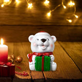 Maxbell Christmas Resin Figurine Decor Durable Prop Ornaments Festival for Office Bear