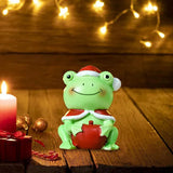 Maxbell Christmas Resin Figurine Decor Durable Prop Ornaments Festival for Office Frog