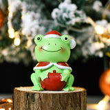 Maxbell Christmas Resin Figurine Decor Durable Prop Ornaments Festival for Office Frog